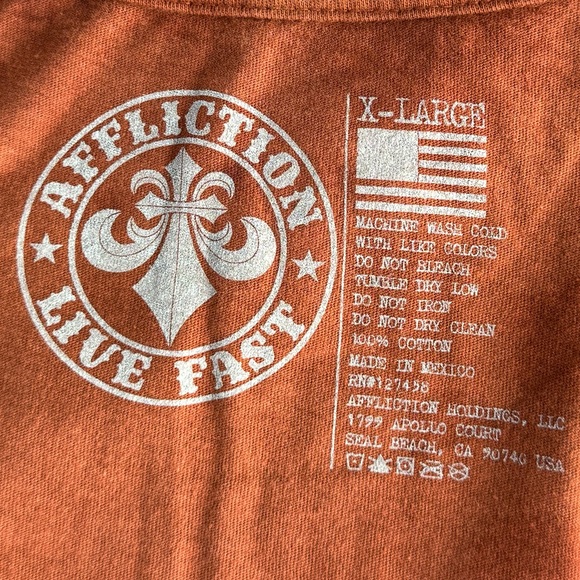 Affliction Men's Short Sleeve Graphic T-shirt -Size: XL- NWT - Picture 9 of 10